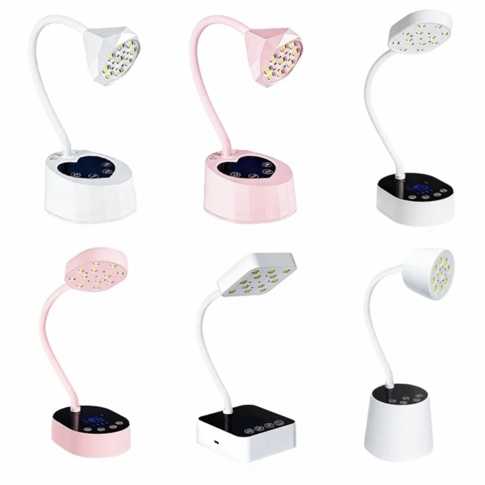 USB Type-C UV LED Nail Lamp with 4 Timer Settings LCD Touch Control Rechargeable Nail Lamp 360° Bendable Drying Nail Dryer view 3