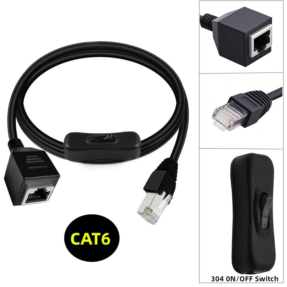 CAT6 RJ45 8P8C STP UTP удлинительный кабель «папа-мама» с Singal Switch 304 On/Off LAN Ethernet Сетевой патч-корд