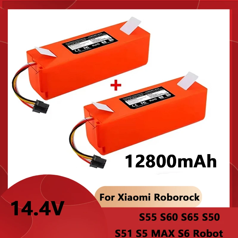 14.4V 6500mAh Original Replacement Battery For Xiaomi Roborock S6 S7 MaxV Q5 Q7 MAX Robot Vacuum Cleaner Accessories Parts