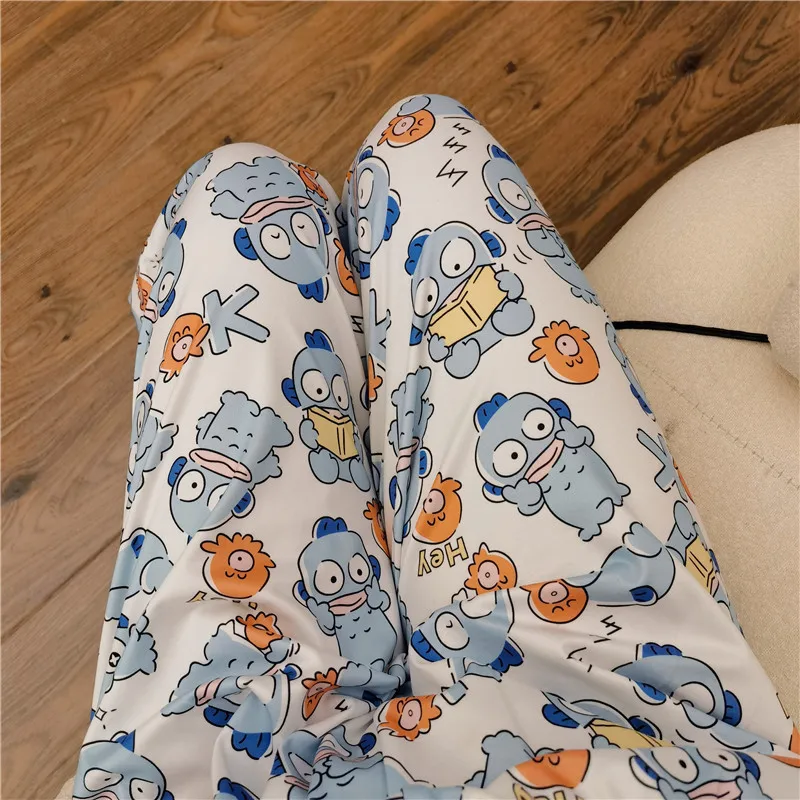 Cartoon Hangyodon Girls Pajama Pants Anime Women Trousers Loose Spring Autumn Female Casual Home Pants Outerwear Walking Pants