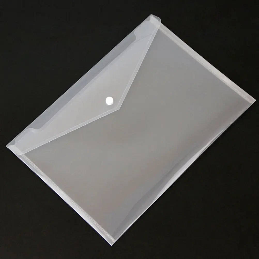 24枚入りa4ドキュメントフォルダー-透明プラスチック製クリアポリフォルダー-スナップボタン式封筒型-ドキュメント整理用-オフィス用