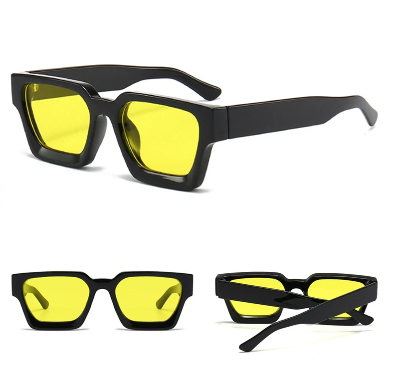 SO&EI Fashion Square Frauen Luxus Sonnenbrille Retro Marke Designer Männer Trend Leopard Blau Grün Sonnenbrille Shades UV400 – Detail 21
