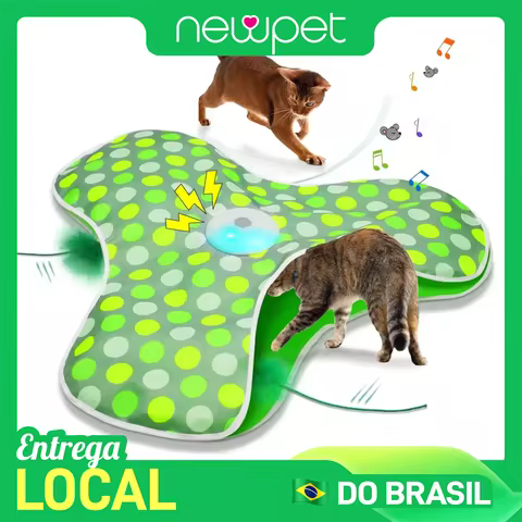 Brinquedos interativos para gatos Newpet: recarregáveis, com movimento, penas ocultas, imitação de rato de verdade, que fazem barulho e são ativados por toque — brinquedos para exercícios de gatos e gatinhos