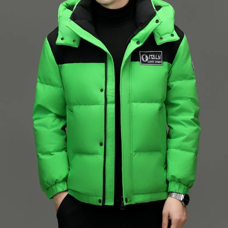 Winter New Down Jacket Men's Thick Warm White Duck Down Casual Coat Hooded Cold-proof Jack Clothing