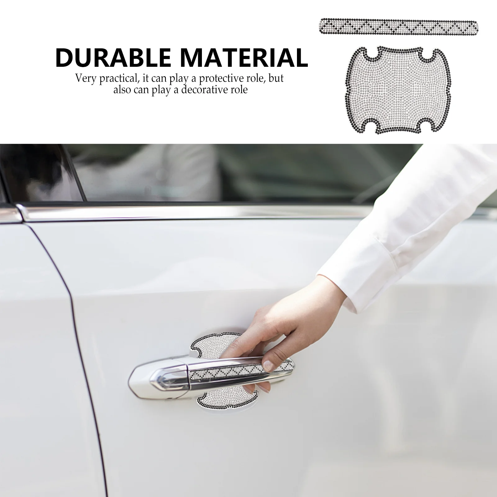 

1 set 1 Set Car Door Handle Protector Film Rhinestone Bling Sticker Decorative Cover Durable Auto Supplies Car Accessories