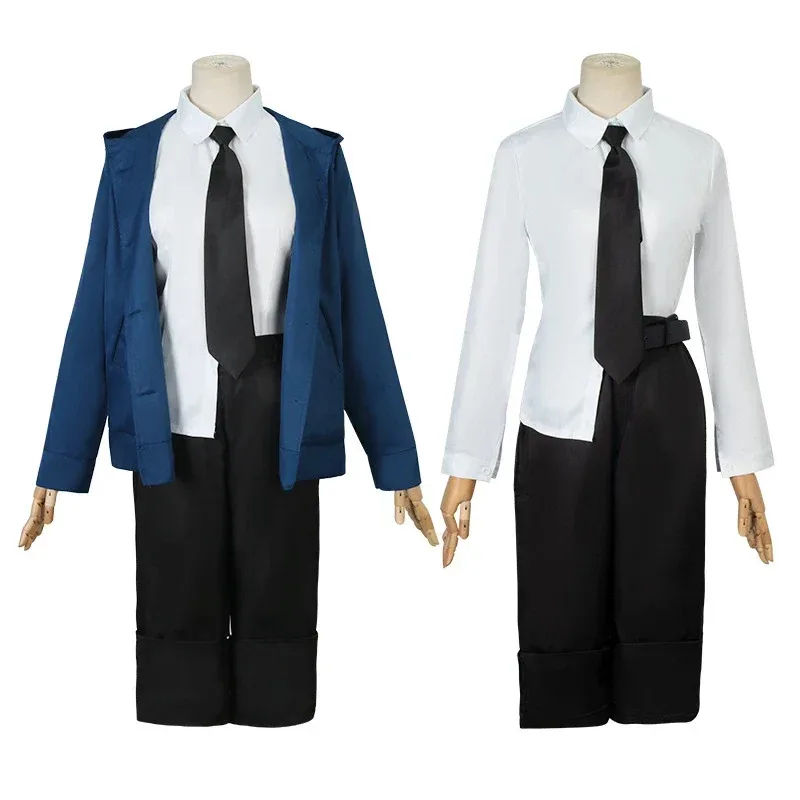 อะนิเมะ Power คอสเพลย์ Chainsaw Man เครื่องแต่งกายผู้หญิงสีฟ้าชุดลําลองเสื้อกางเกงชุดสีแดง Hairpin เลือดปีศาจปาร์ตี้ฮาโลวีนชุด