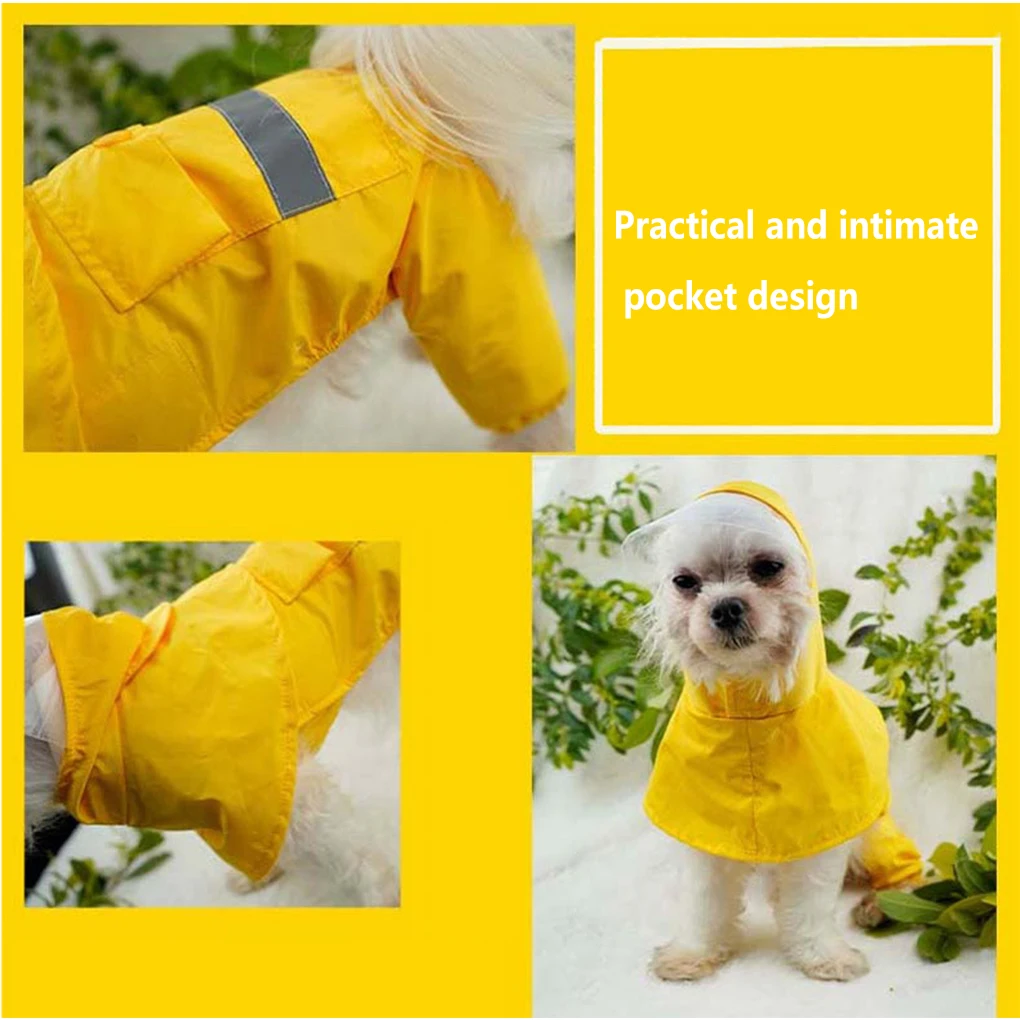 Comfy Pet Raincoat Medium Large Rain Coat Waterproof Jacket Fashionable Outdoor Puppy Clothes Summer Winter Hoodie S - view 4