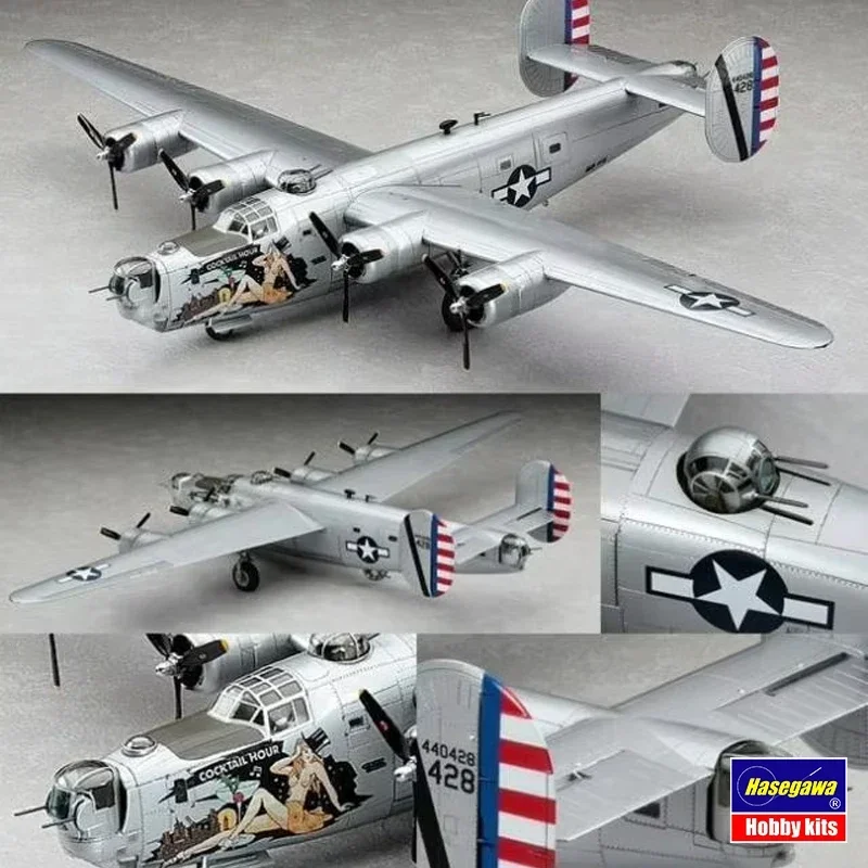 Hasegawa Kit Model rakitan 01559 B-24J Liberator timbangan 1/72 Bomber berat