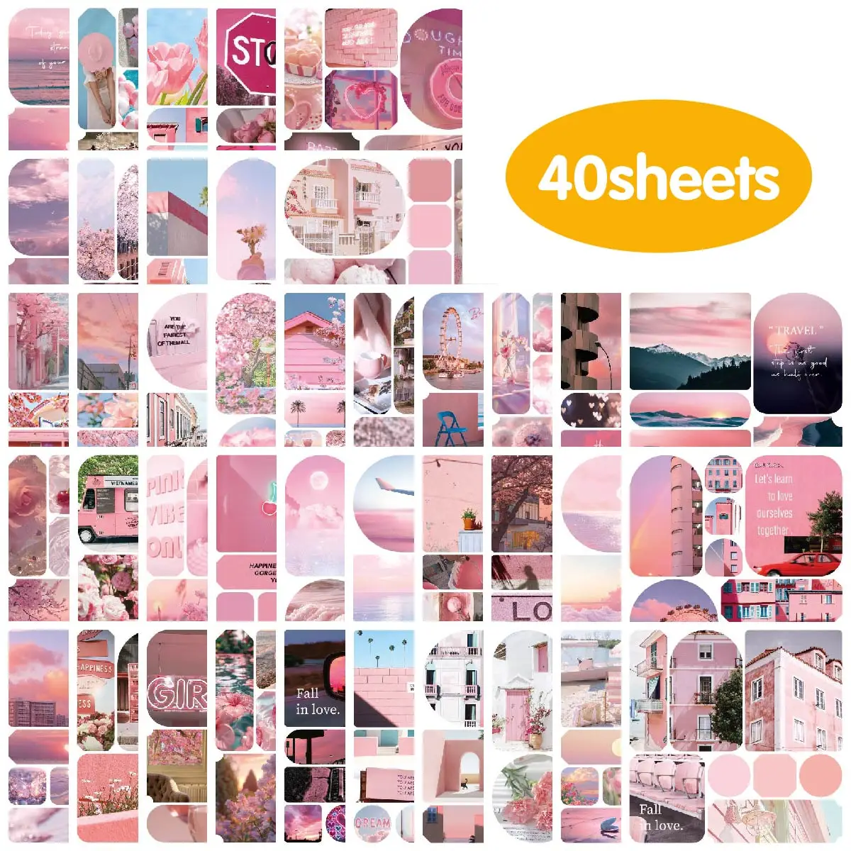 

Etori Life 40 шт. розовые милые настоящие пейзажи наклейки для блокнота для украшения комнаты сумка холодильник гитара чехлы для телефонов украшения