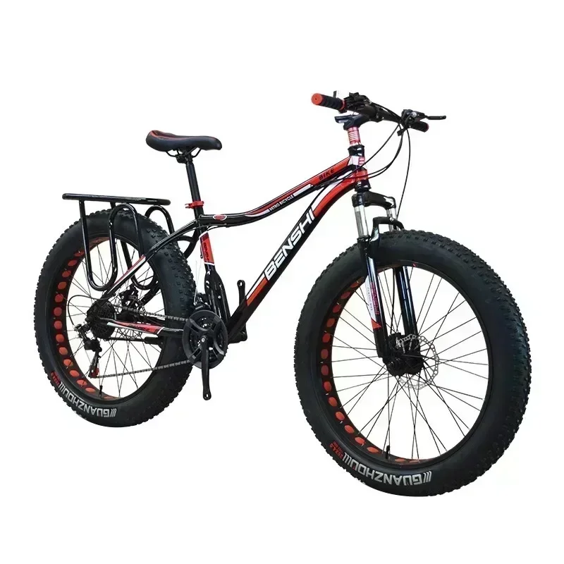 For 26 24 Inch Variable Speed Beach Snow Bike Shock Sorption Disc Brake Mountain Widened Tire Bicycle Fatbike Off Road Bikes