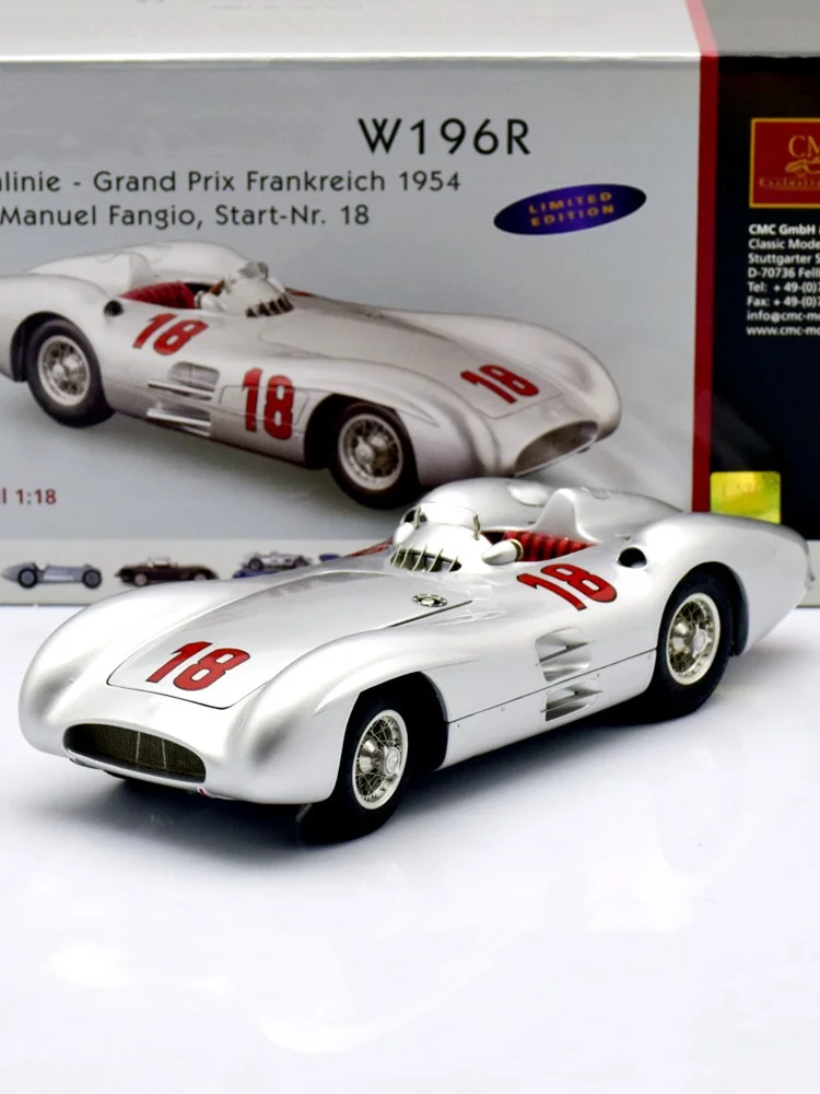 CMC 1:18 W196R #18 Fangio 1954 lega simulazione completamente aperta edizione limitata lega metallo statico modello di auto giocattolo regalo