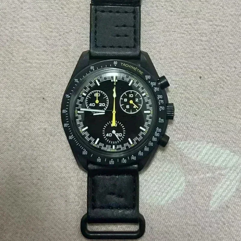 2025 Newest High Quality Wantch Men's and Women's Moon Mercury Quartz Chronograph Watch Celestial Galaxy Dial 6-Hand Hot Sale