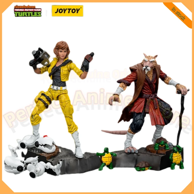 JOYTOY Dark Source Ninja Turtles April O'Neal & Splinter 1:18 Movable Soldiers Gift Model Play