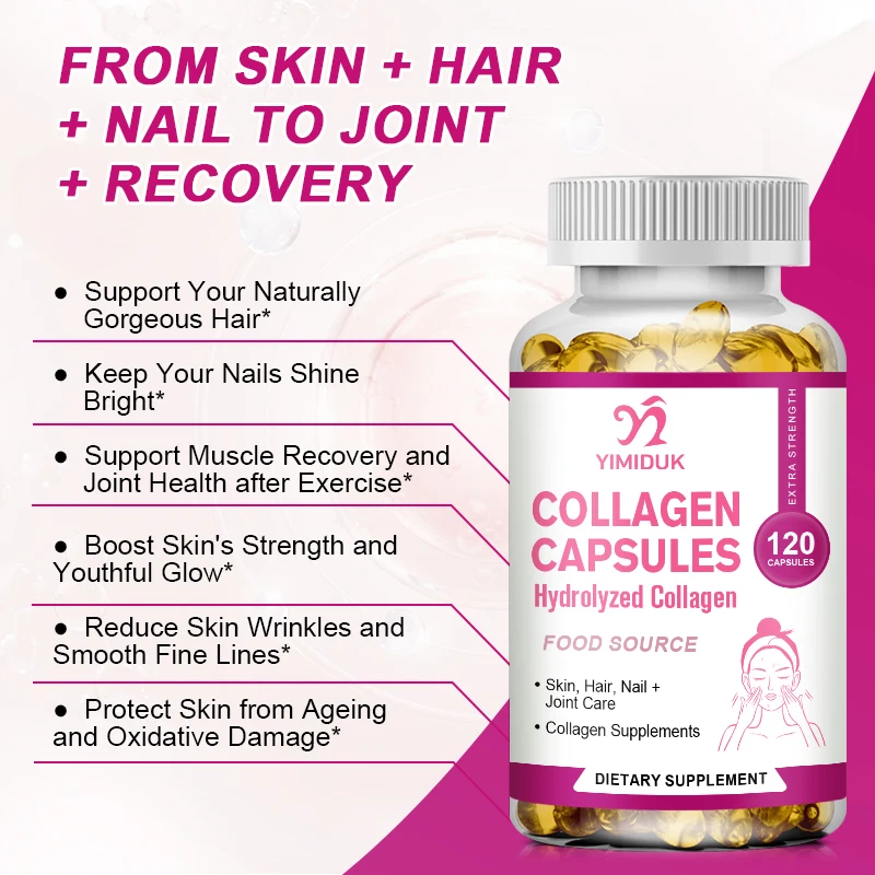 Powerful Marine Collagen - With Hyaluronic Acid, Biotin 2500mg Complex-Hydrolyzed Type 1-With Vitamins & Minerals