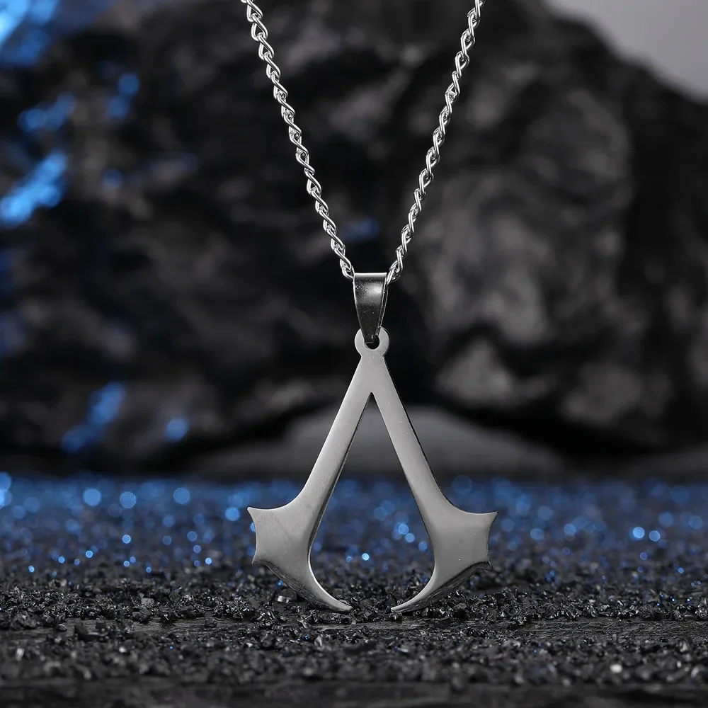 Edelstahl Assassin Syndicate Creed DIY Anhänger Spiel Film Anime Cosplay Halskette Männer Schmuck Geschenk