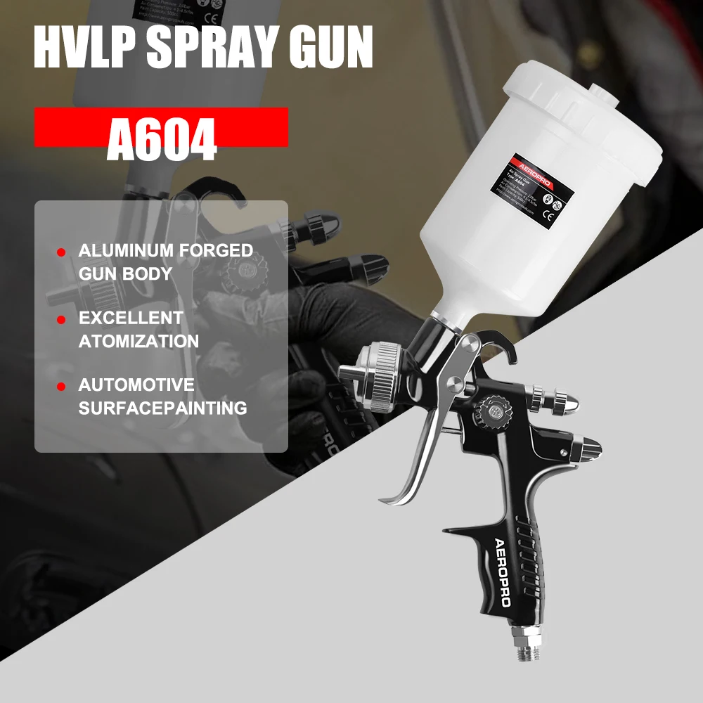 

AEROPRO Professional 1.3mm HVLP Gravity Feed Spray Gun Ldeal For Precise High Quality Water-Based Car Furniture Wall Painting