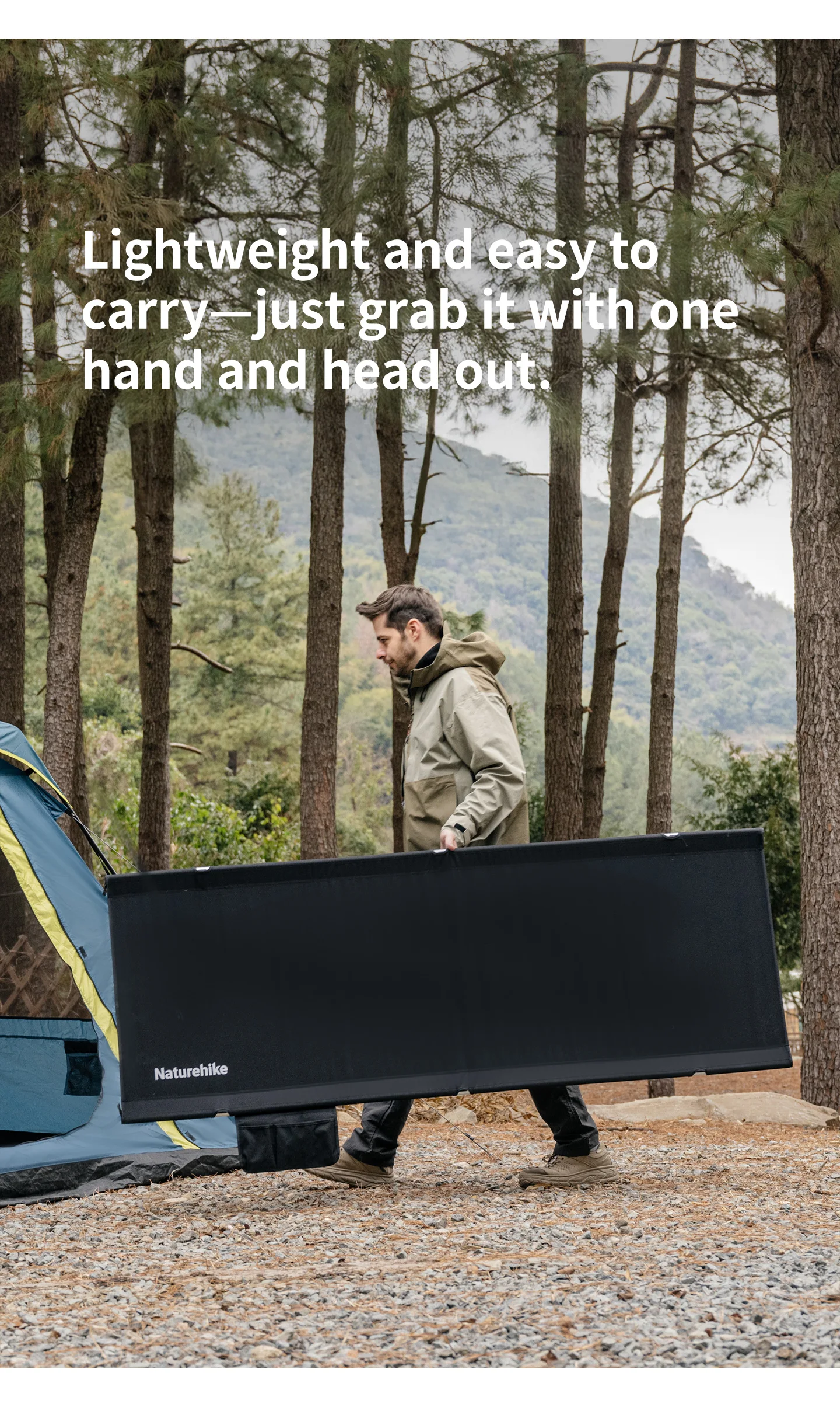 Naturehike XJC04 Klappbares Campingbett, höhenverstellbar, ultraleichtes Rucksackbett, tragbares Campingbett für Camping, Wandern, Reisen – Detail 5