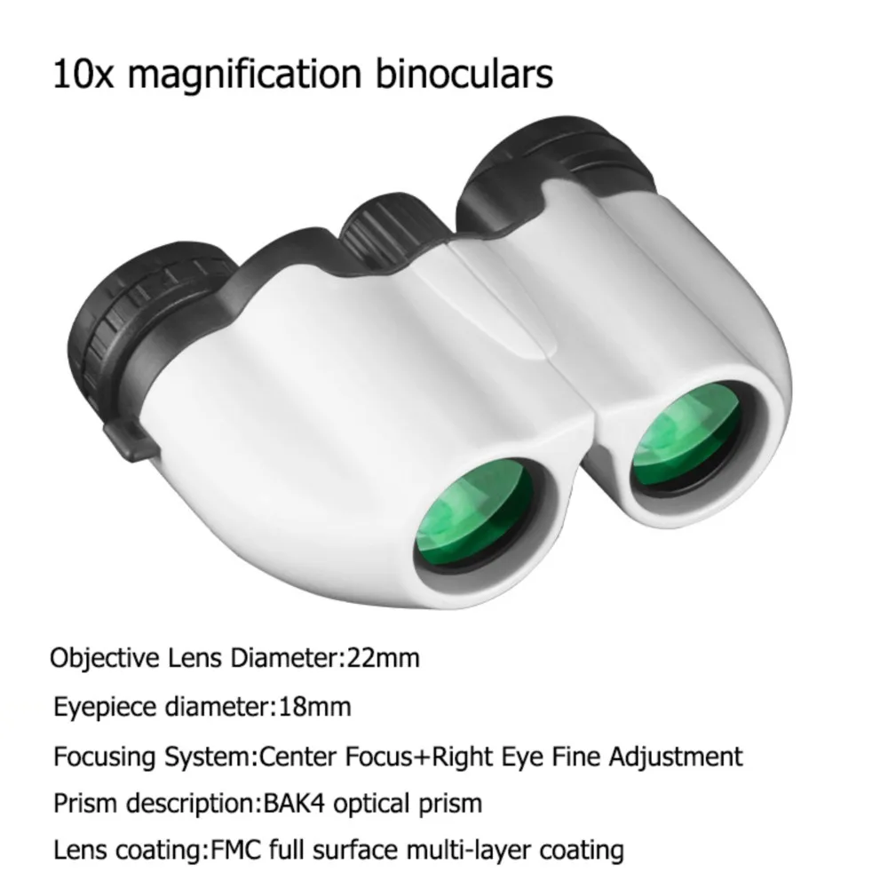 10x22 Professional HD Mini Binoculars Portable Folding with Twist-Up Eyecups for Concerts Travel Camping Hunting Kids Gift