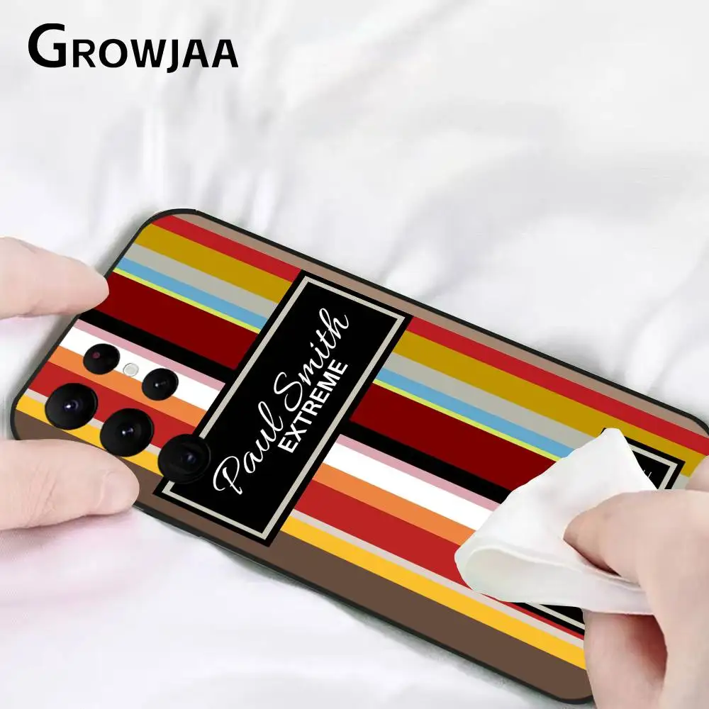 S-Smith ファッション P-Paul スマホケース Samsung Galaxy S25 S24 S22 S23 Ultra S21 S20 Plus 5G 用 フロスト加工 滑り止め フルソフトケース