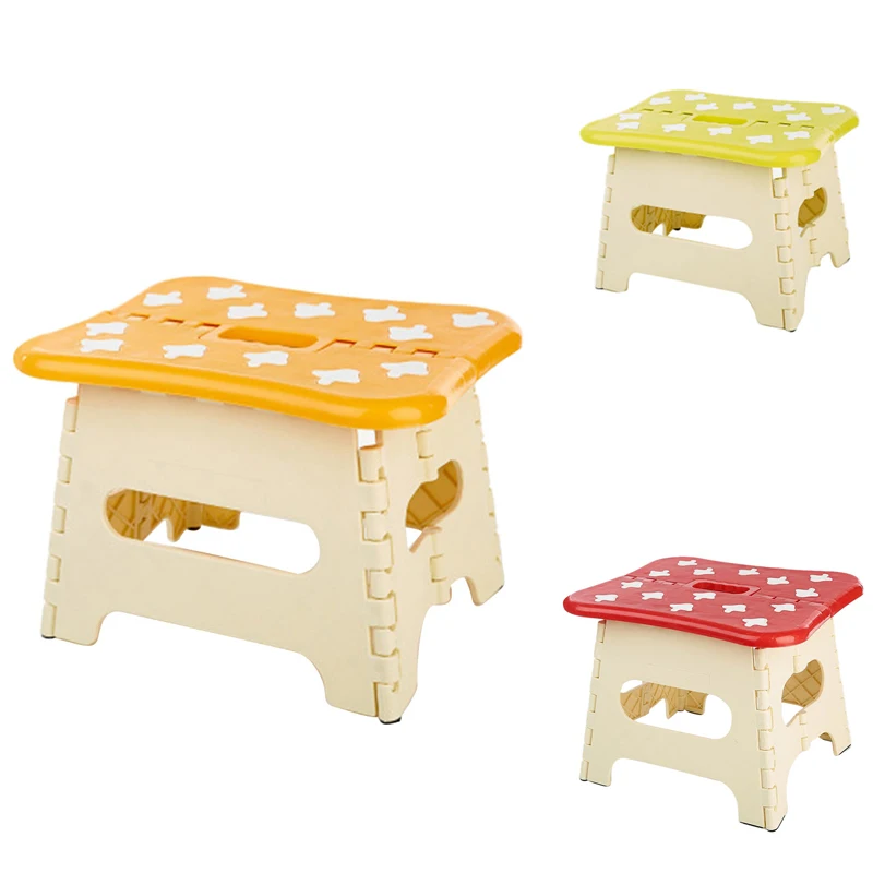 Folding Step Stool Portable Chair Seat For Home Bathroom Kitchen Garden Camping Kids Handle Portable Small Bench