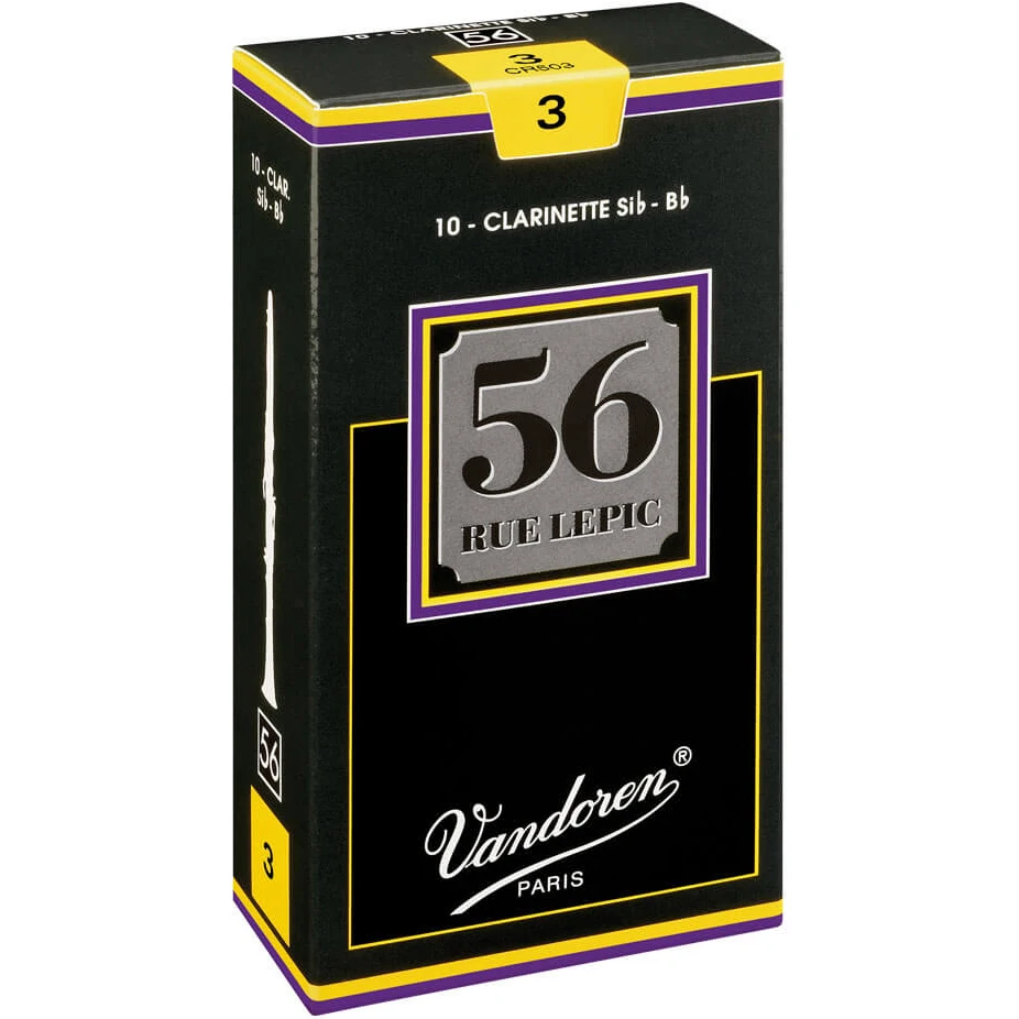 FRANCE Original Vandoren 56 Clarinet Reed Larinette Sib Bb Reeds Bb Clarinet Rue Lepic Reeds Strength 2.5 3 3.5  3.5+ Box of 10