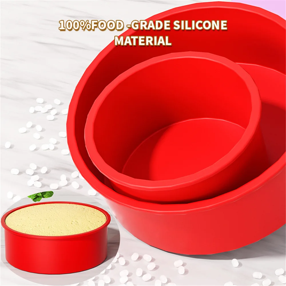 4 6 8 10 Inch Round Shape Mold Silicone Small Cake Baking Pan Mousse Fondant Cylinder Mould For Pastry Dessert Jelly Mould