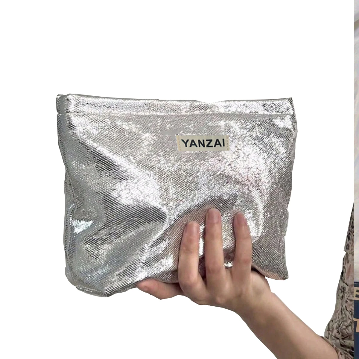 YANZAI Clutch Organizer Bag Sequins Glitter Storage Bag, Multi Functional Cosmetic Large Capacity Travel Makeup Bag for Women