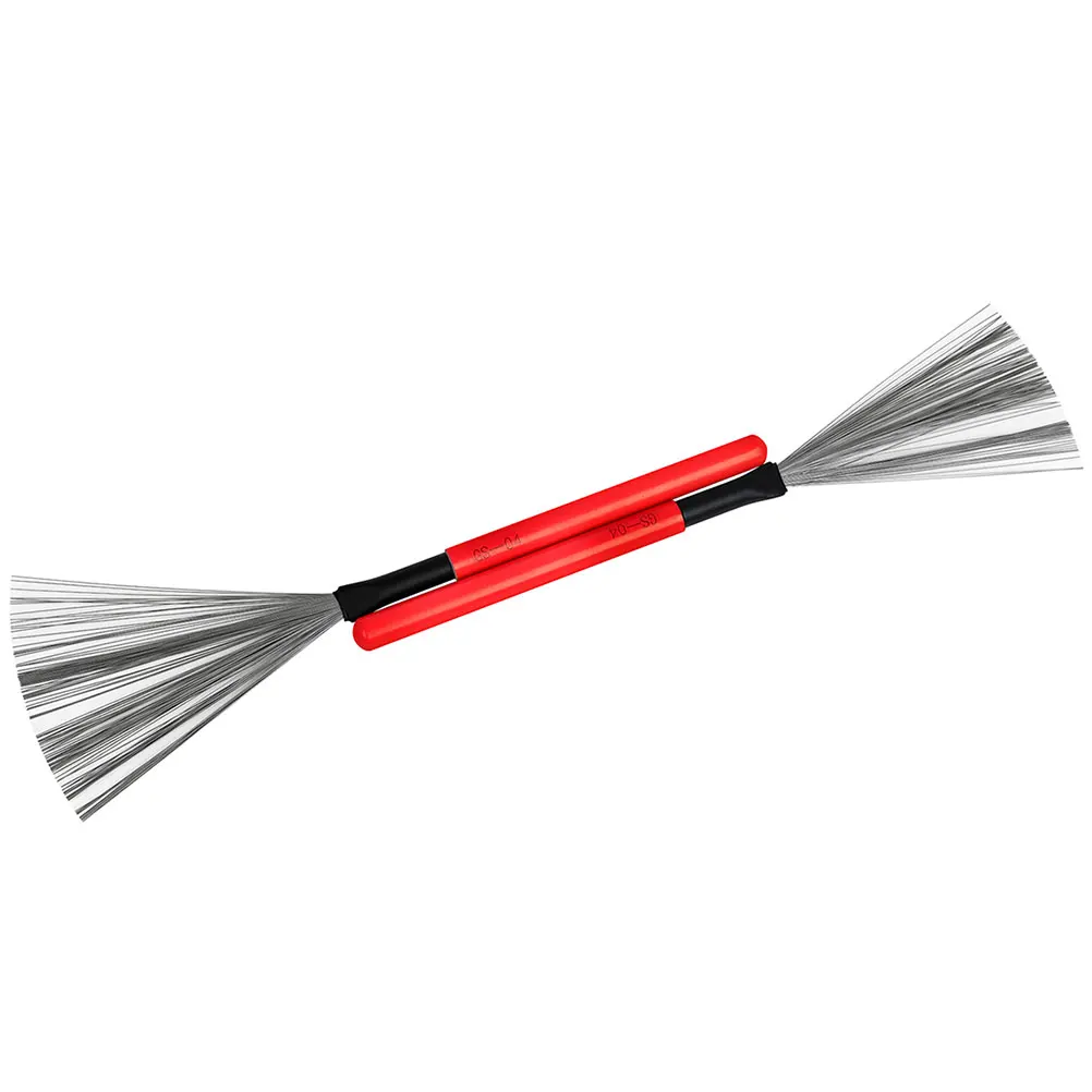 

2Pcs Drum Brush Wooden Handle for Jazz Drums Professional Wire Stick Percussion Steel Wire Drum Special Practice