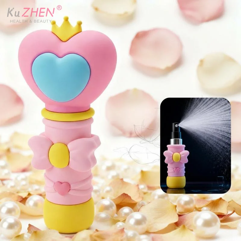 1Pcs Mini 5ml Heart Shaped Magic Wand Atomizer Portable Spray Bottle Mini Makeup Water Spray Travel Essential Cute Sub-bottling