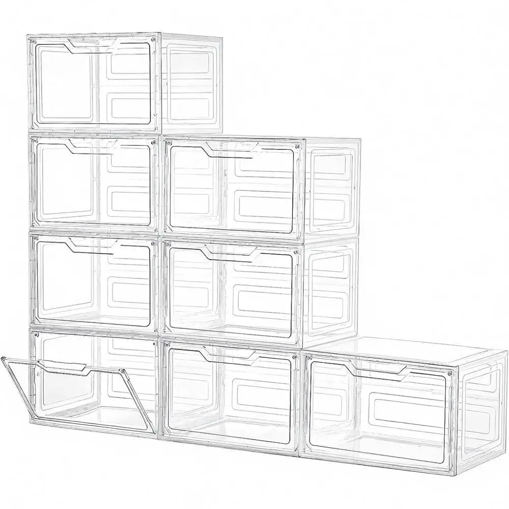 

Acrylic Clear Plastic Storage Bins, Magnetic Door, 8 Pack, Storage Containers, Clothes Home Organization, Closet Organizer Syste