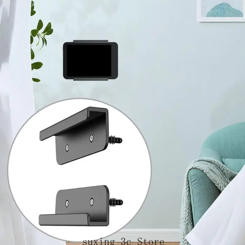 

E8BE Wall Mounted Phones Tablets Holder Plastic Adhesive Phones Rack Bathroom Kitchen Bedside Tablets Bracket