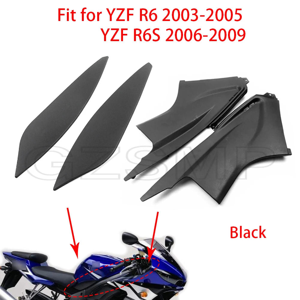 

Fit for Yamaha YZF R6 2003 2004 2005 R6S 2006-2009 Motorcycle Black Side Panel Fairing Gas Tank Side Air Duct Cover