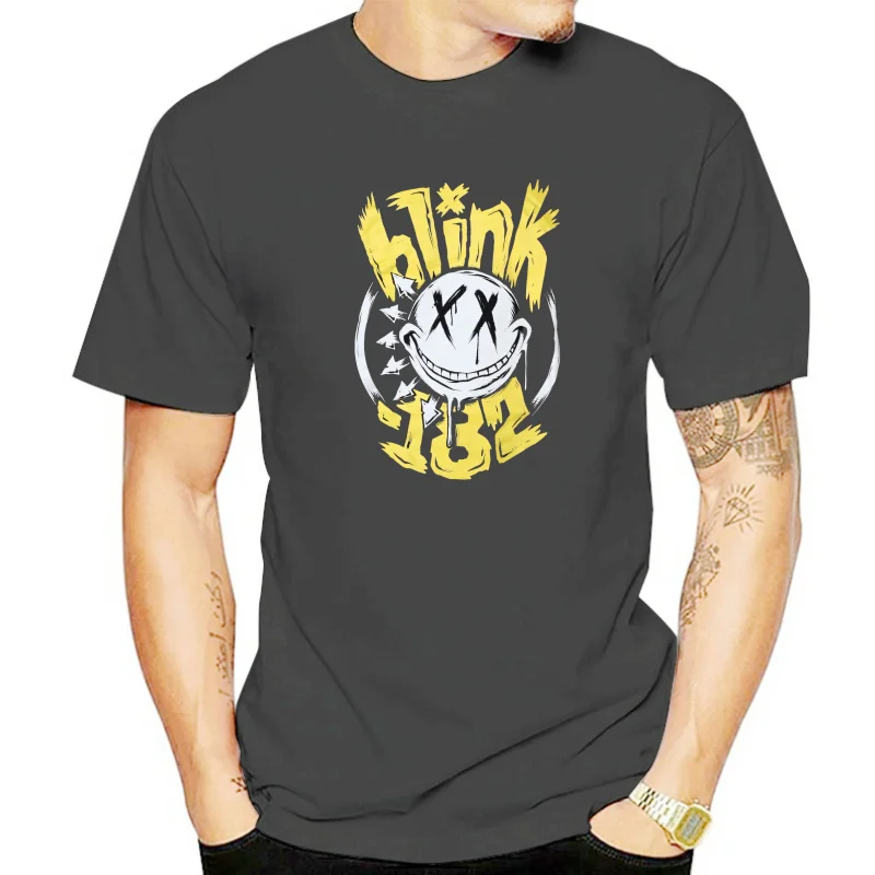 

Blink182 Одежда с большой улыбкой, периферийный узор с принтом, летние роскошные брендовые хлопковые мужские и женские футболки с короткими рукавами