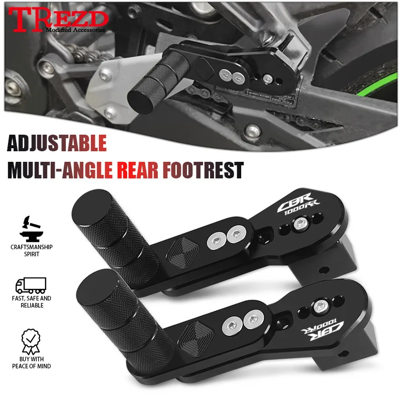 2024 Telescopic Rear Passenger Pedal For CBR600RR CBR1000RR CBR1000RR-R SP CBR1100XX Motorcycle Adjustable Multi-angle Footrests