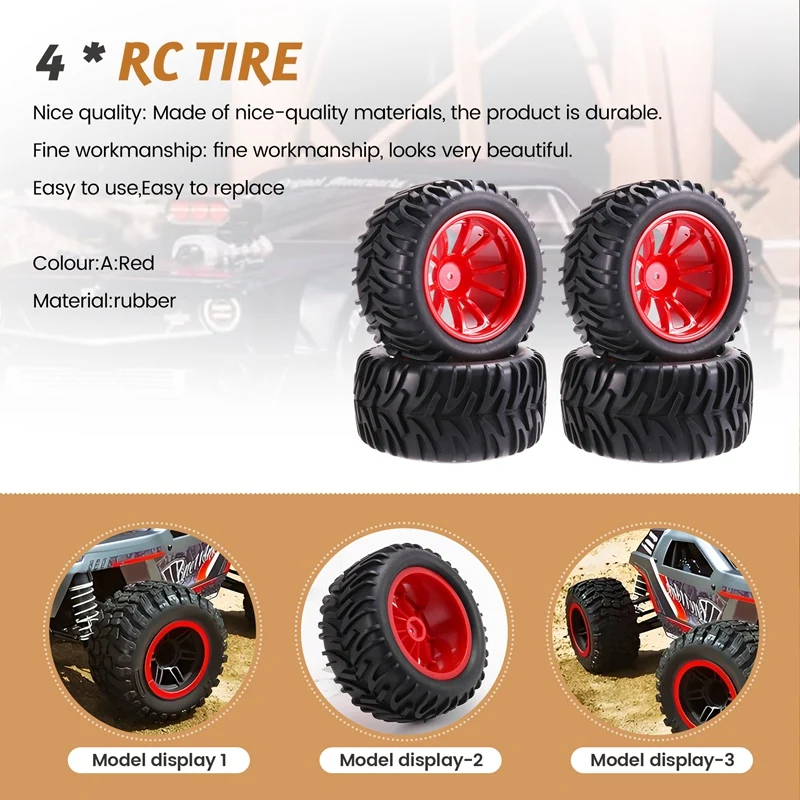 128MM 1/10 RC Monster-Truck Buggy-Tire Tyre Wheel Foam Inserts 12Mm Hex For Traxxas/Arrm /Redcat/HSP/HPI/Tamiya/Kyosho