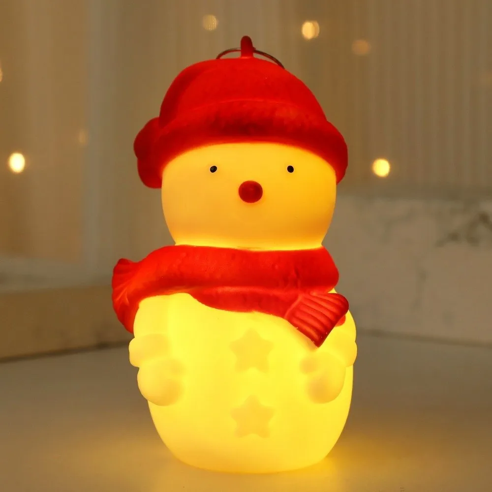 Vinyl Santa Claus Night Light Glowing Santa Claus Christmas Tree Desktop Lamp Luminous Atmosphere Christmas Desktop Ornaments