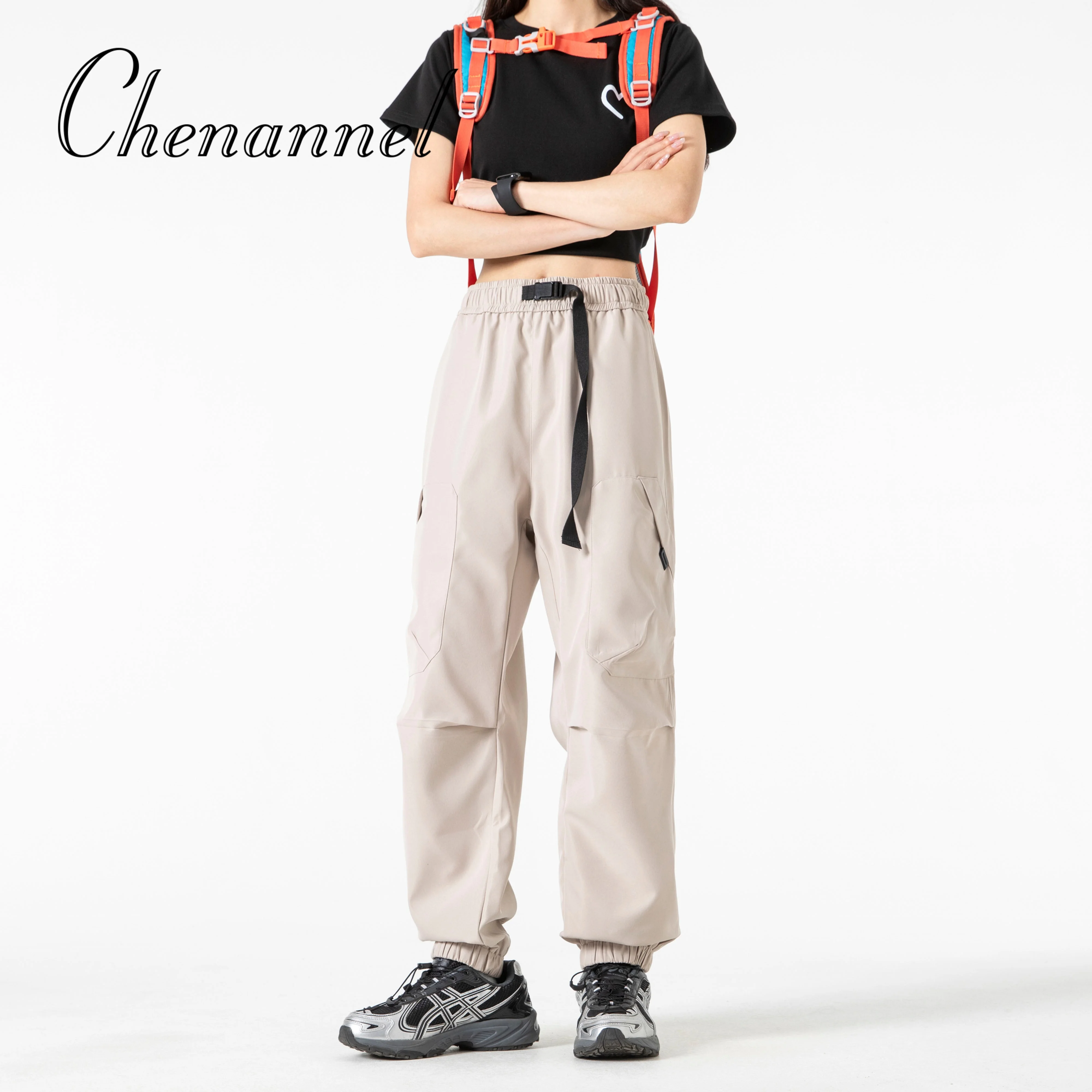 Pantalones acolchados de tres pruebas para exteriores para hombre, ropa de trabajo funcional de otoño para montañismo, pantalones largos informales de pierna ancha deportivos retro