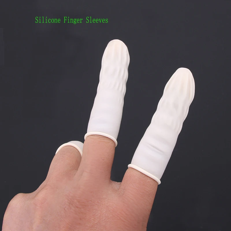 Beauty salon disposable finger cover rubber embroidery color embroidery eyebrow latex finger cover non-slip protection wear-resi