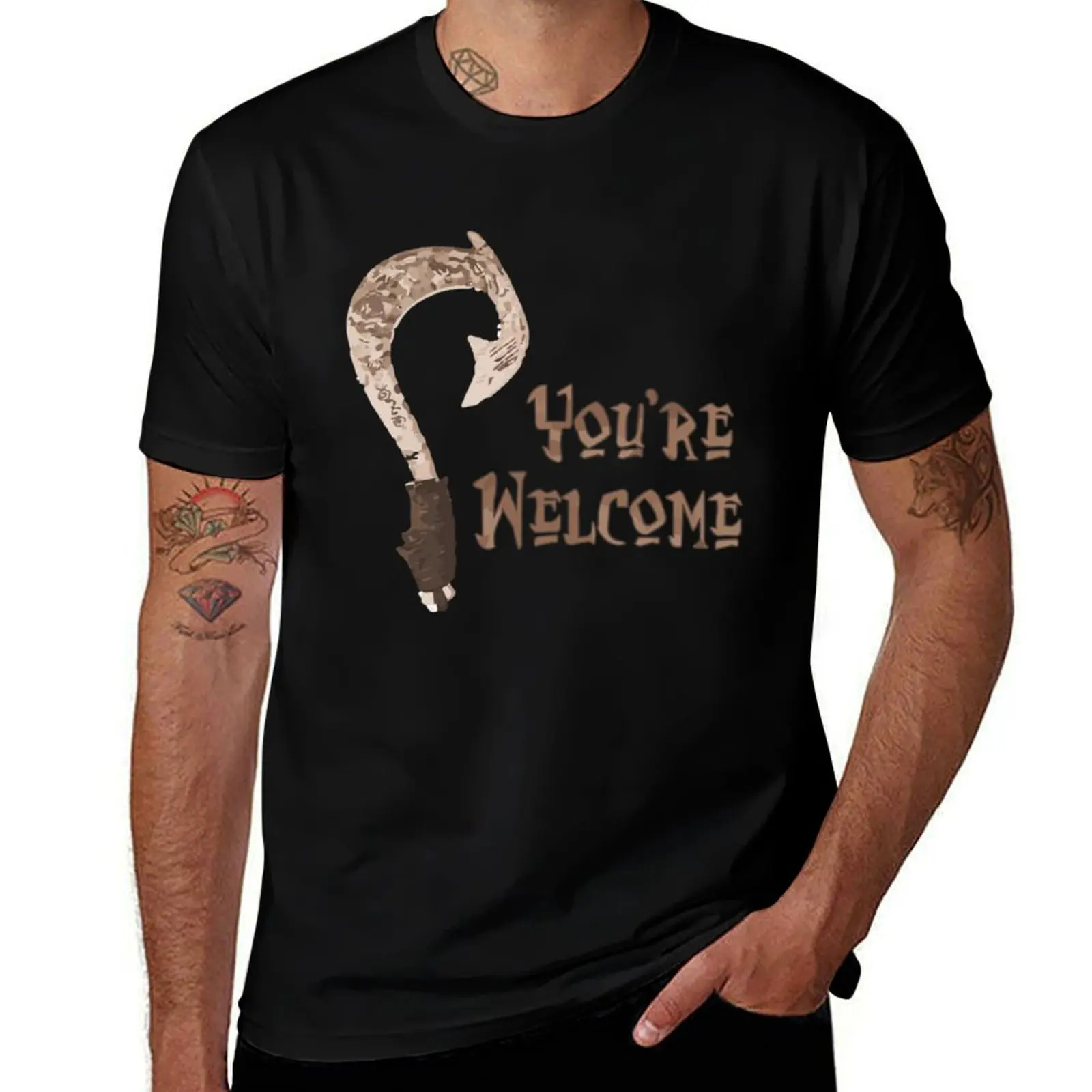 Magical Fish Hook - You_re Welcome! T-Shirt Big and Tall Gym T-Shirt