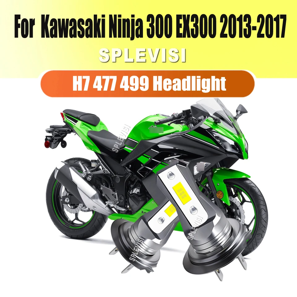 

Motorcycle LED H7 499 45W Headlight Conversion Bulbs with Shockproof Technology For Kawasaki Ninja 300 EX300 2013 2014 2015-2017