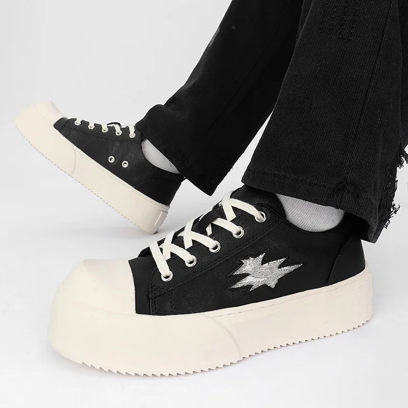 

Мужские туфли-дерби, модные американские черные повседневные туфли для работы, с широким носком, на толстой подошве, повседневные кеды для мужчин