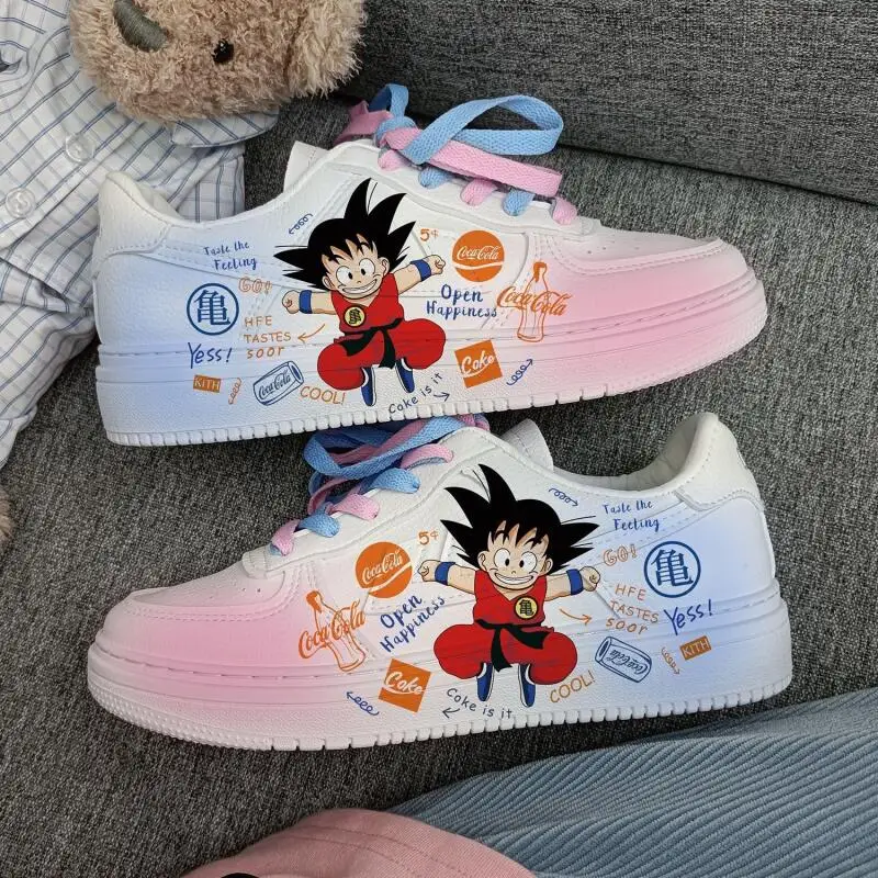 

Новые кроссовки 2026 года Dragon Ball Son Goku с ручной росписью, мужские повседневные кеды, кроссовки в стиле граффити, аниме-кроссовки для пар, праздничный подарок