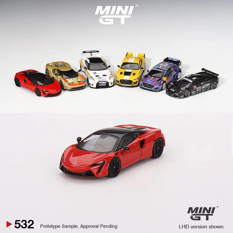 

MINI GT 1:64 модель автомобиля Artura verмиллионов литье под давлением #532 LHD красный