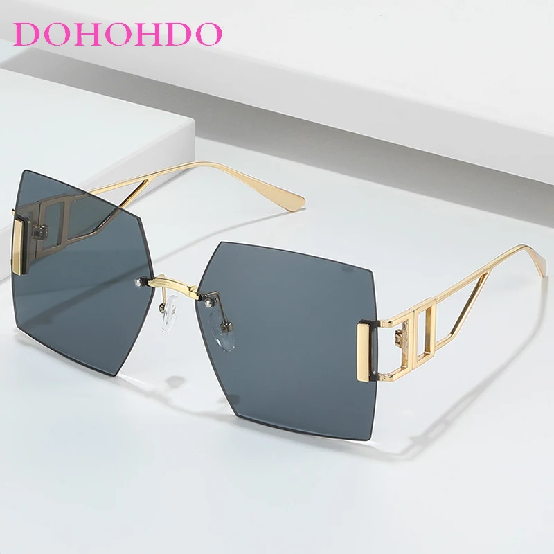 

Rimless Frame Square Sunglasses Women Men Fashion Luxury Design Outdoors Driving Street Photography Eyewear UV400 Gafas De Sol