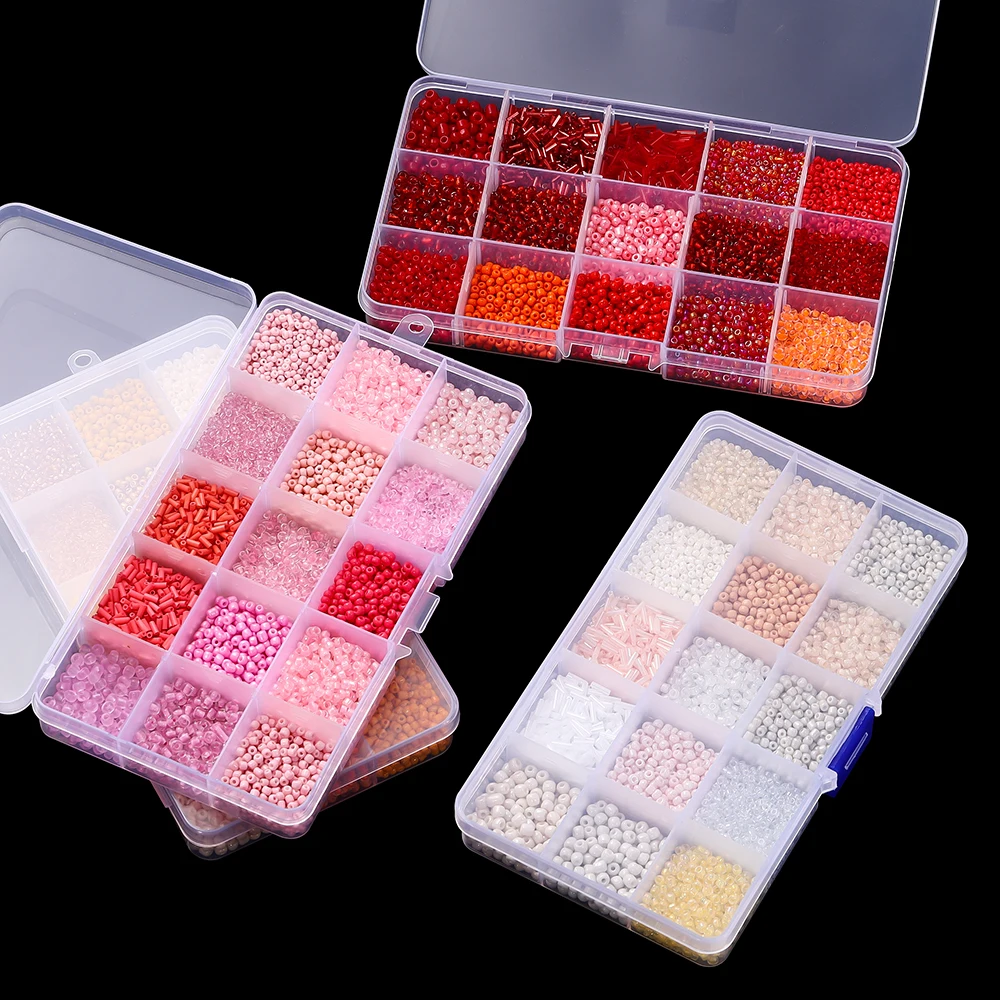 1Box Glass Seed Colorful Bead Small Craft Tube Beads For DIY Bracelet Necklaces Crafting Jewelry Making Kits Supplies