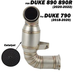 Slip On Motorcycle Exhaust Middle Link Pipe With Catalyst Escape Moto Muffler For DUKE 790 890 Adventure R Rally