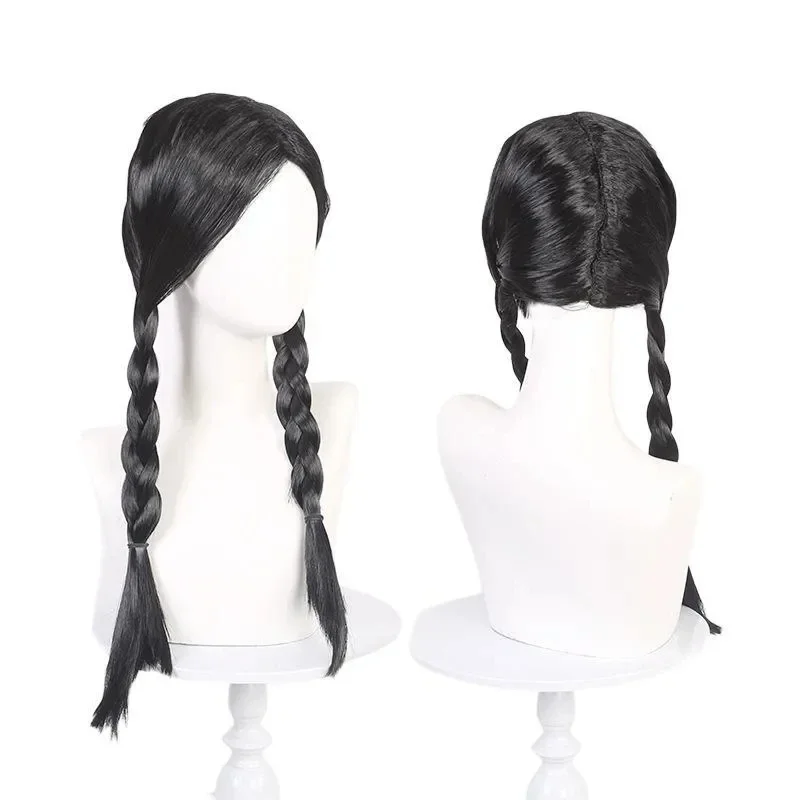 Kids Children Wednesday Addams Wednesday Cosplay Costume Dress Outfits Halloween Carnival Suit Black Dress Role Play for Girls