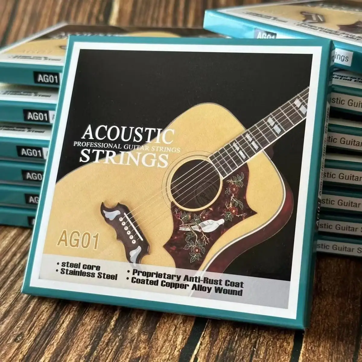 Acoustic Guitar Strings Quality 6 String Set Extra Light 10-47 Gauge Premium Coated Copper Alloy Long Lasting and Rich Tone