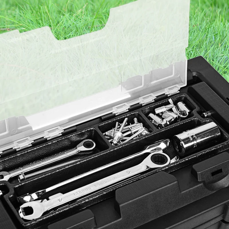 Stainless Steel Tool Box Large Toolbox Protable Tool Organizer For Mechanics Empty Tool Suitcase Electrician Tool Storage Box