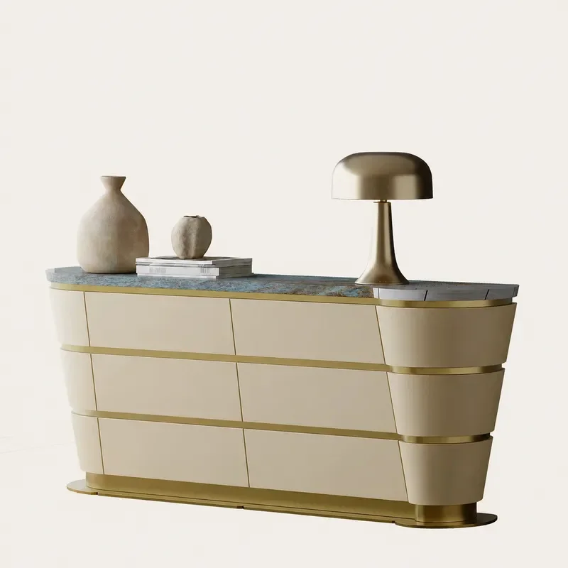 Conch Side Cabinet Luxury Villa Living Room Wall Locker Minimalist Master Bedroom TV Cabinet